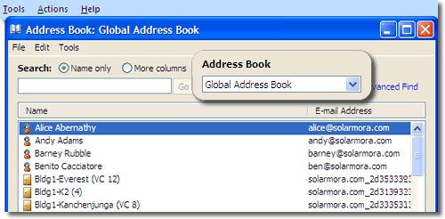 Outlook Global address book